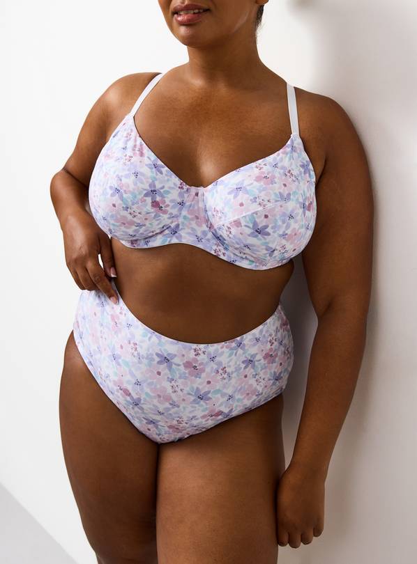 Pale Pink Floral Print Full Brief Knickers 22
